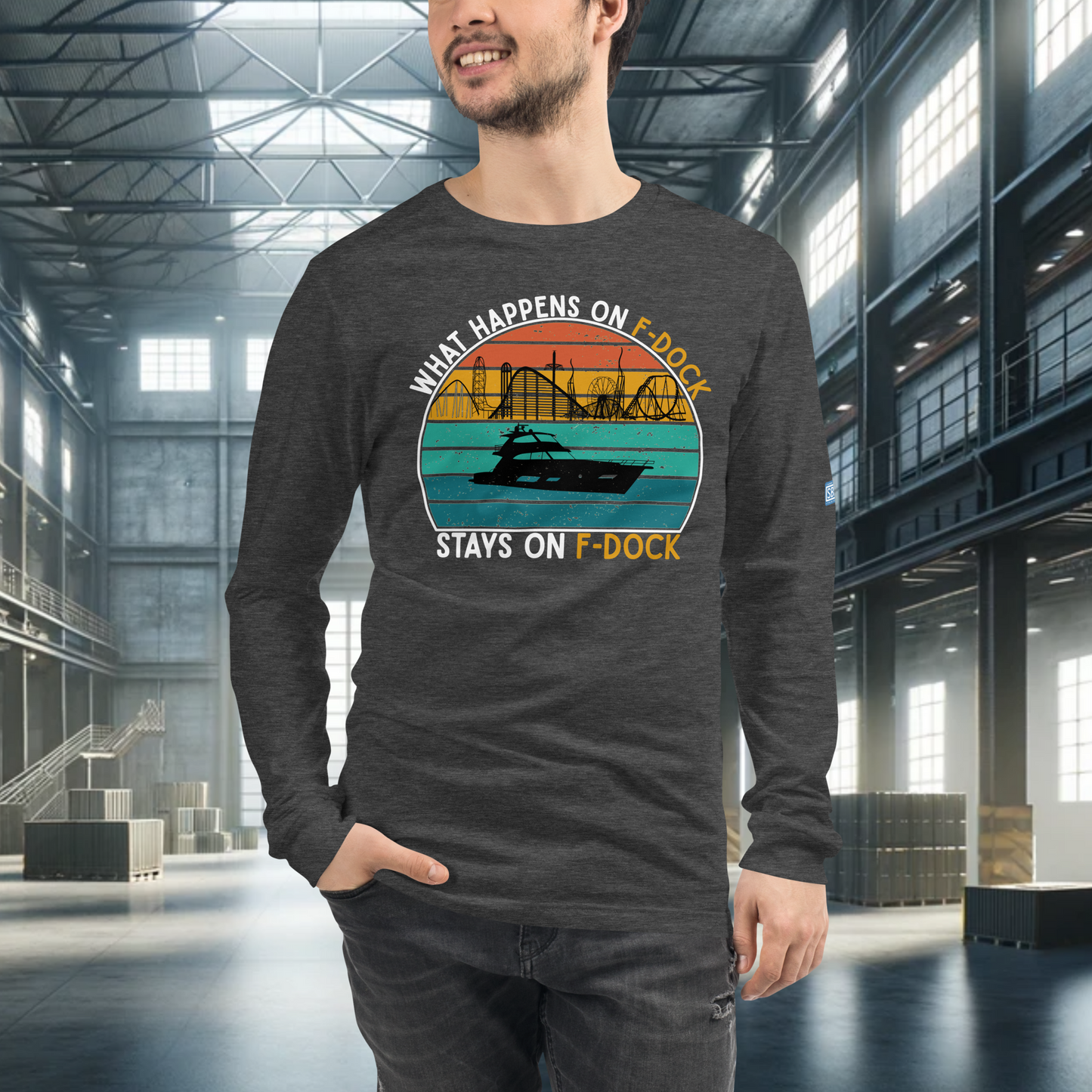 What Happens on F-Dock - Retro Long Sleeve Tee