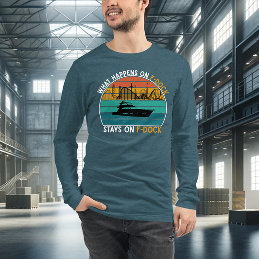 What Happens on F-Dock - Retro Long Sleeve Tee