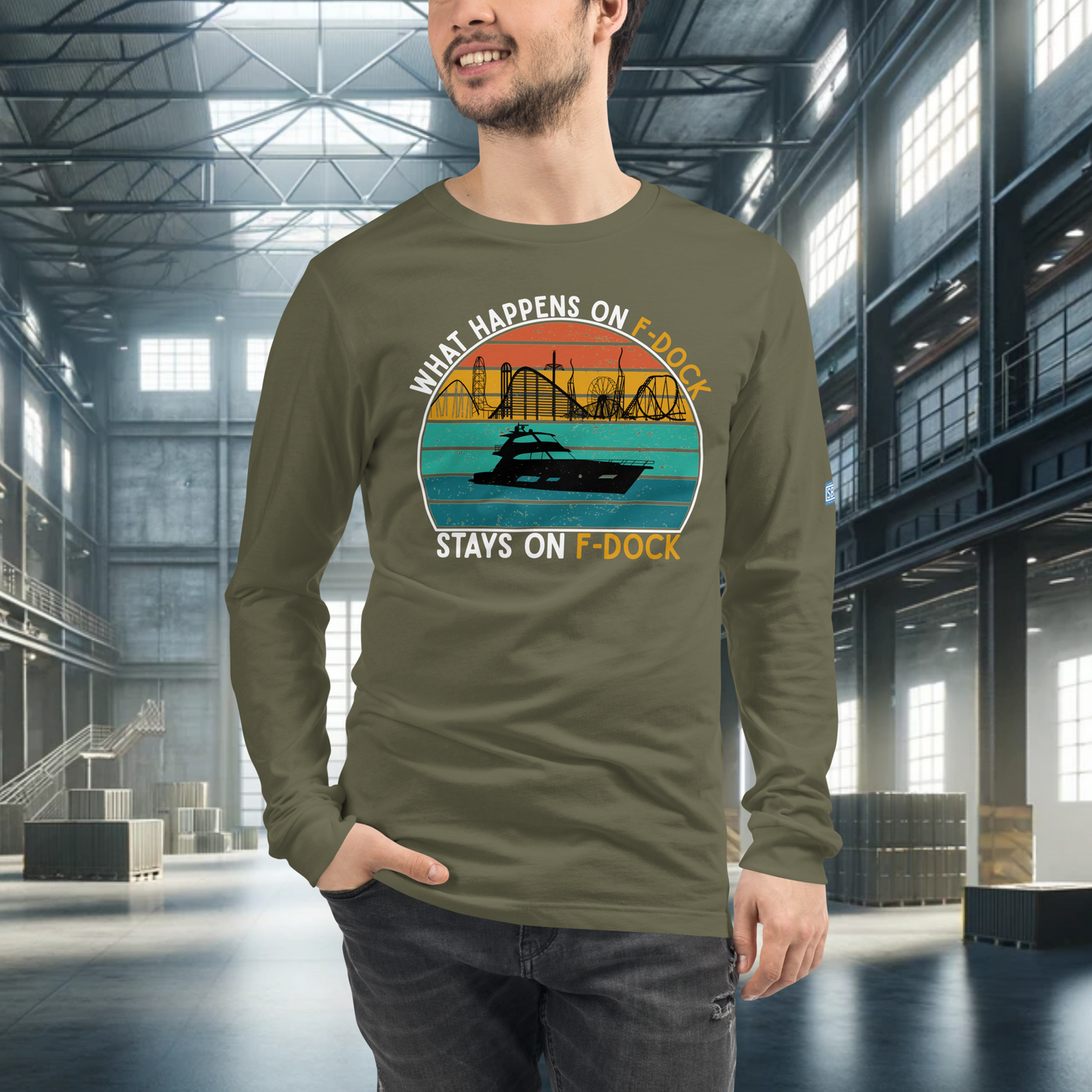 What Happens on F-Dock - Retro Long Sleeve Tee