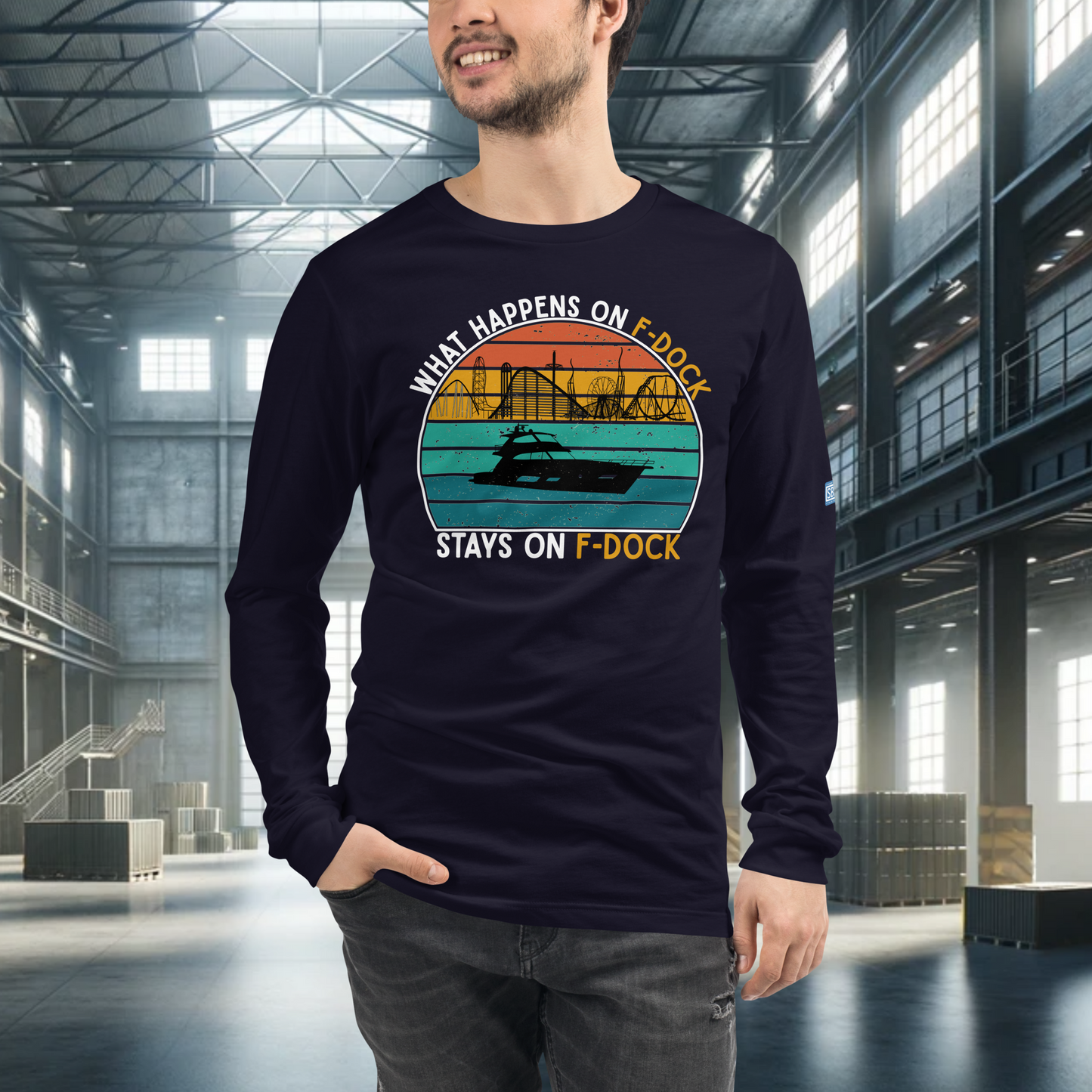 What Happens on F-Dock - Retro Long Sleeve Tee