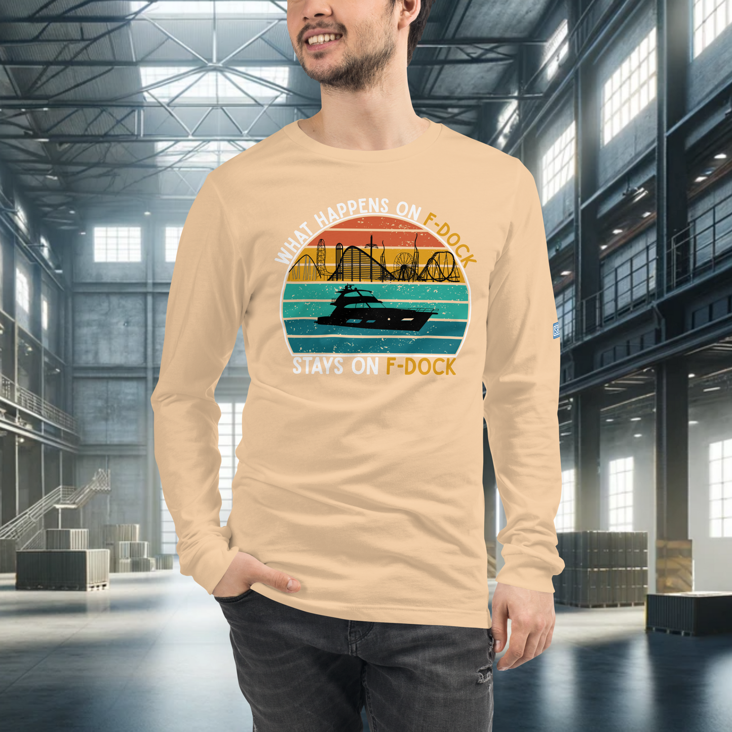 What Happens on F-Dock - Retro Long Sleeve Tee