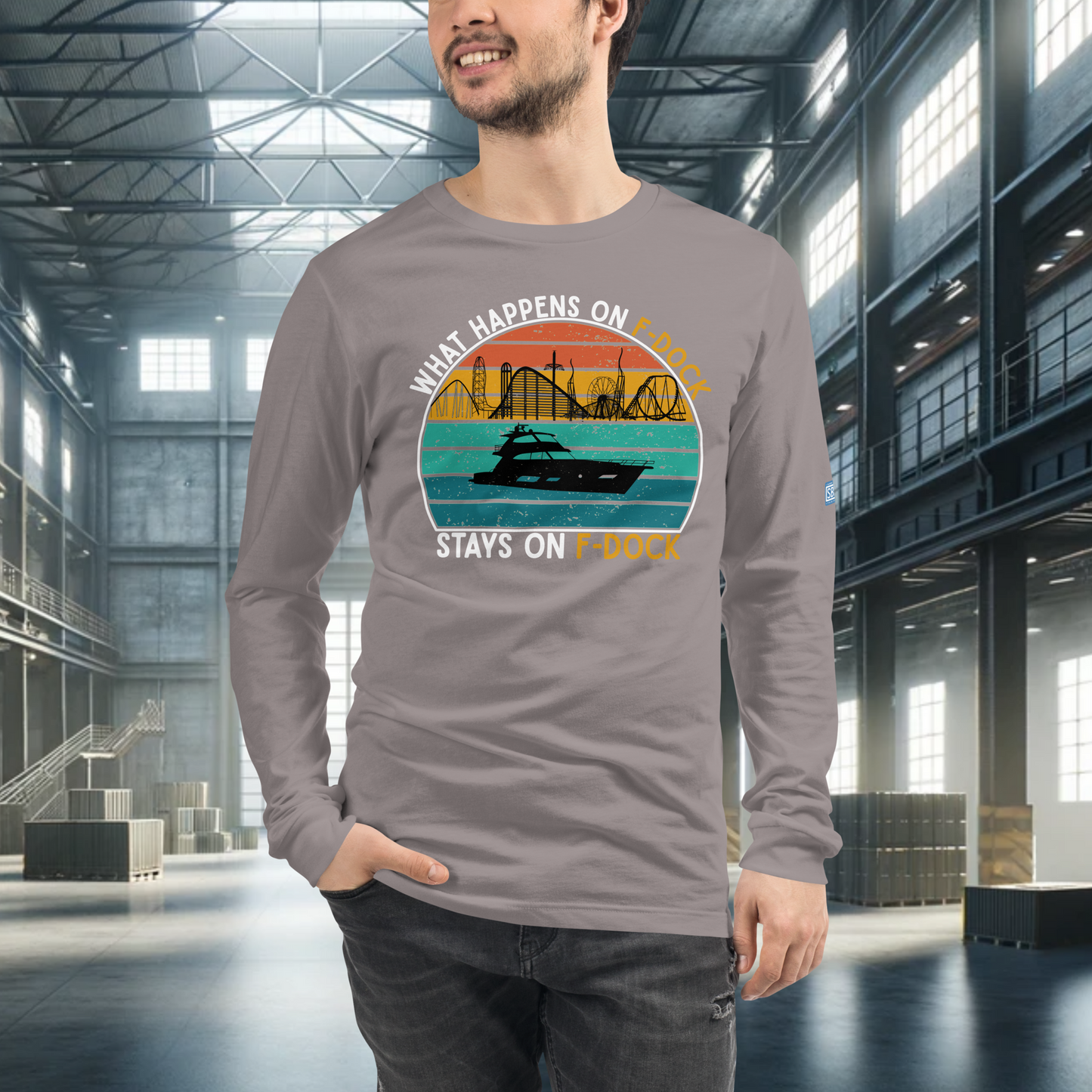 What Happens on F-Dock - Retro Long Sleeve Tee